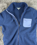 Title Nine Womens Fleece Jacket Size Large Blue Full Zip Chest Pocket Outdoor