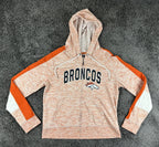 Denver Broncos NFL Team Apparel Womens XL Orange Heather Full Zip Hoodie