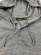 Marc Anthony Blue Pullover Hoodie Men’s Size X-Large Button Placket Mid Pocket