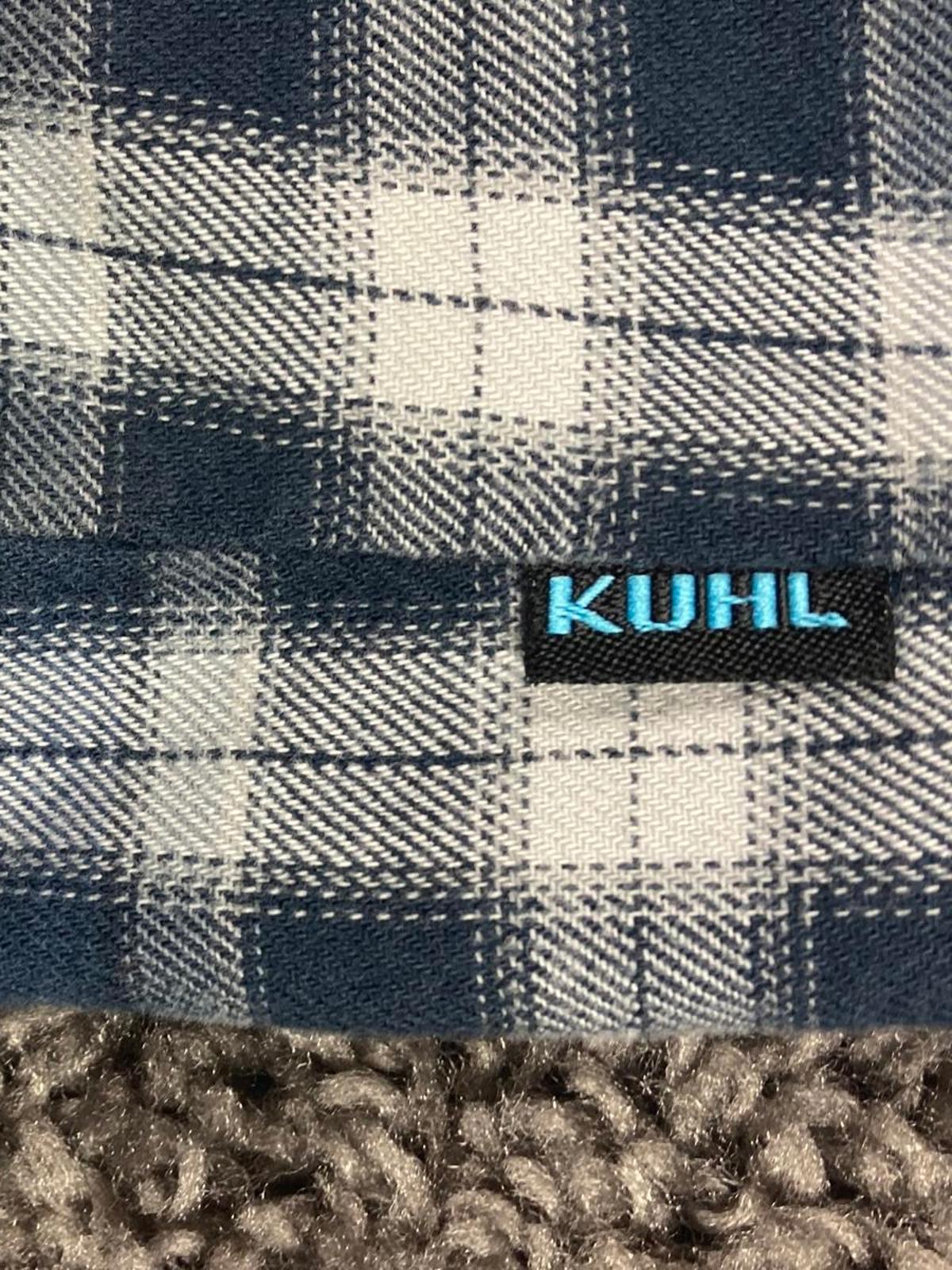 KÜHL Men’s Shirt Size Medium Blue Plaid Flannel Button Up Cotton Tencel
