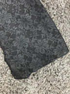 Baranda Top Women XS Black Lace Long Sleeve Velour Fitted Floral Mesh Stretch
