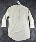 Runcati Linen Blend Grandad Collar Henley Tunic Shirt Beige 2XL NWT Mandarin