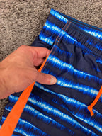 Nike Swim Trunks Mens L Blue Tie Dye Boardshorts Mesh Lined Orange