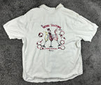 Tommy Bahama Reserve Mens XL White 100% Silk Wine Tasting Embroidered Shirt