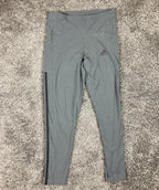 Adidas Women's Essentials 3-Stripe 7/8 Cotton Tights Gray High Rise Size M