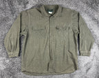 Field & Stream Mens XXL Olive Green Heavy Chamois Flannel Button Up Shirt
