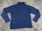 Uniqlo Heattech Stretch Fleece Quarter Zip Pullover Womens XL Navy Blue