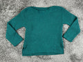 Leith Womens M Teal Green Ribbed Knit Boat Neck Long Sleeve Pullover Sweater