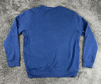 Hurley Mens M Blue Varsity Logo Crewneck Fleece Sweatshirt Ribbed Side Panels