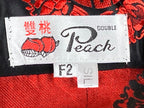Double Peach Silk Kimono Robe Black Red Dragon Size Small Missing Sash