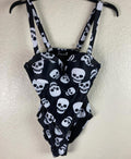 Sourpuss Skull Swimsuit 1 Pc Women’s S Black White Skulls Retro Rockabilly Goth