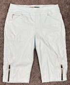 Jamie Sadock Capri Golf Pants Womens Size 8 Light Blue Stretch Buckle Straps