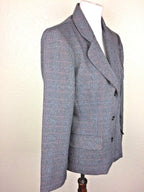 Alfred Dunner Womens Maroon Gray Tweed Jacket Blazer Unlined Size 10
