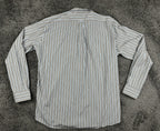 Faconnable Mens XL Shirt Classique Deauville BrownBlue Striped Button Up