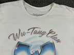 Wu Tang Clan T Shirt Mens Large White Graphic Rap Tee Airbrush Chrome Logo LG