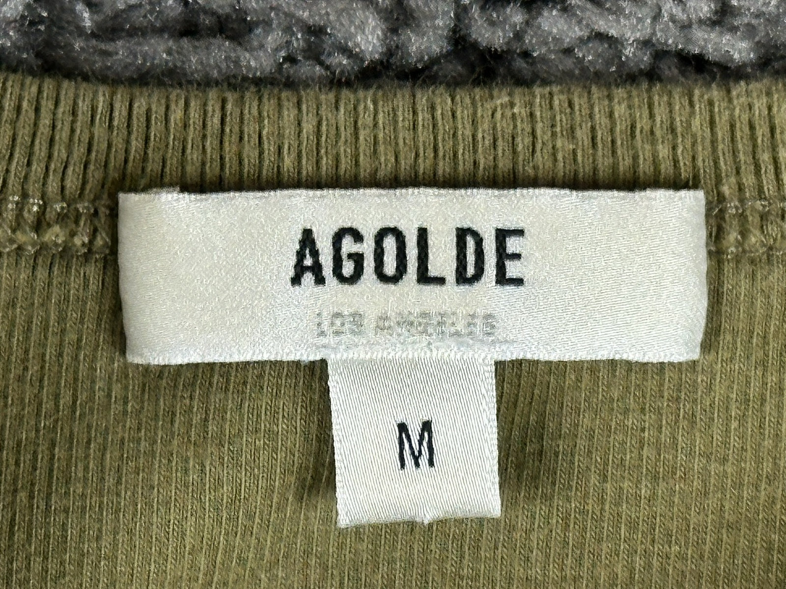 AGOLDE Womens M Medium Olive Green High Neck Ribbed Tank Top USA