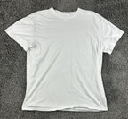 Athleta True Cotton Tee White Womens L Relaxed Fit Crew Neck Short Sleeve Shirt