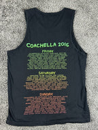 Coachella 2016 Music Festival Tank Top Mens L Black Graphic Concert Band Lineup