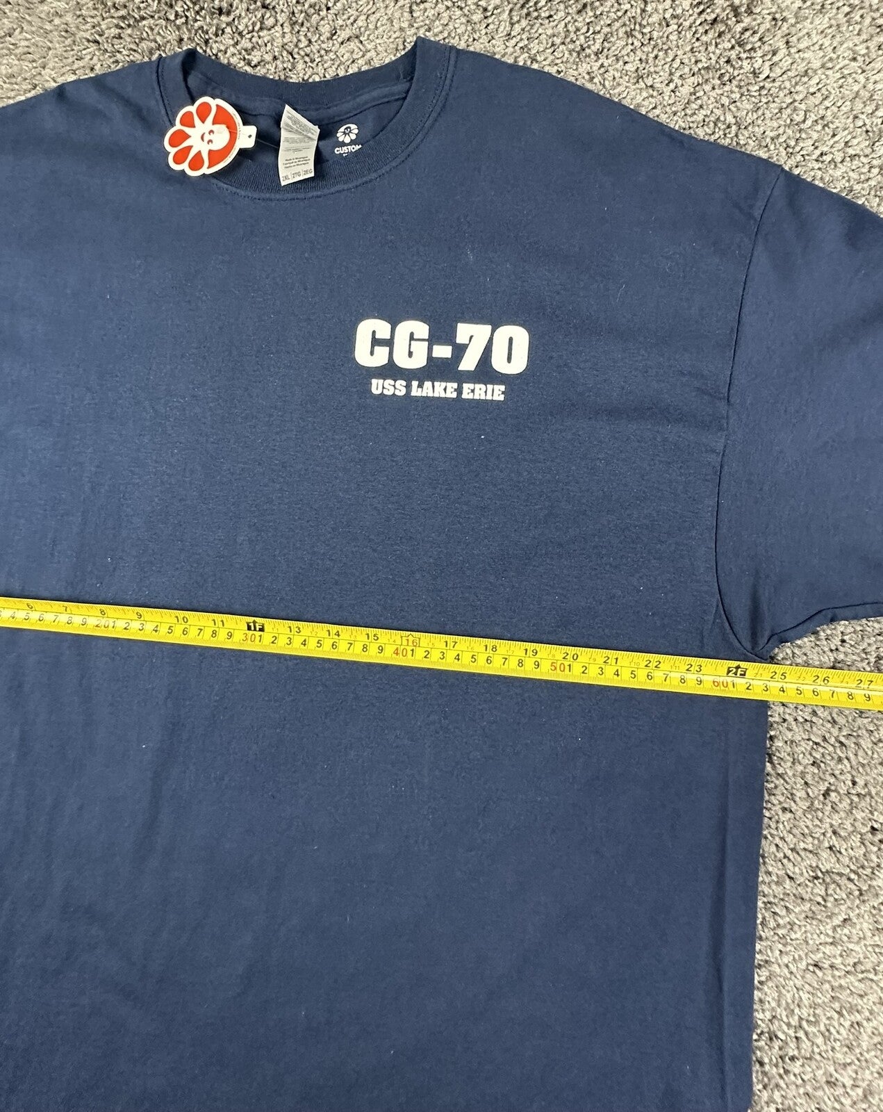 USS Lake Erie CG-70 Mens 2XL Navy Blue US Navy Cruiser Graphic T Shirt NWT