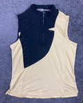 Jamie Sadock Womens Sleeveless Golf Vest Top Size L Yellow Black Zip Front