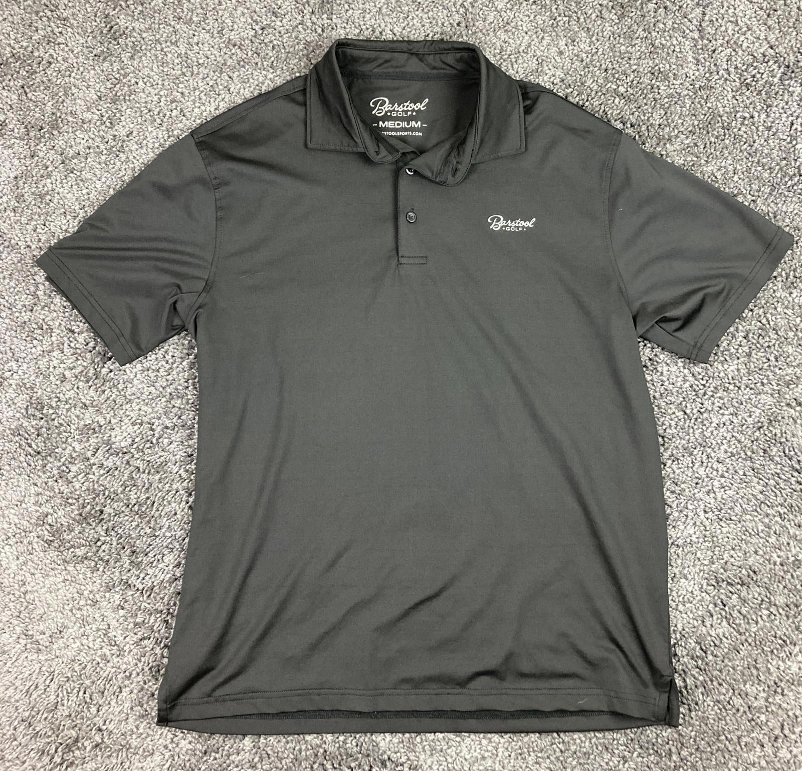 Barstool Golf Performance Polo Shirt Black Men’s Size Medium Stretch Athletic