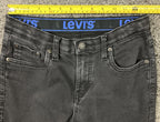 Levi's 502 Straight Fit Jeans Black Denim Stretch Dark Wash Youth Sz 16 (28x30)
