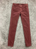 Big Star 1974 Alex Skinny Corduroy Pants Womens 27R Burgundy Stretch