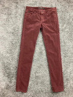 Big Star 1974 Alex Skinny Corduroy Pants Womens 27R Burgundy Stretch