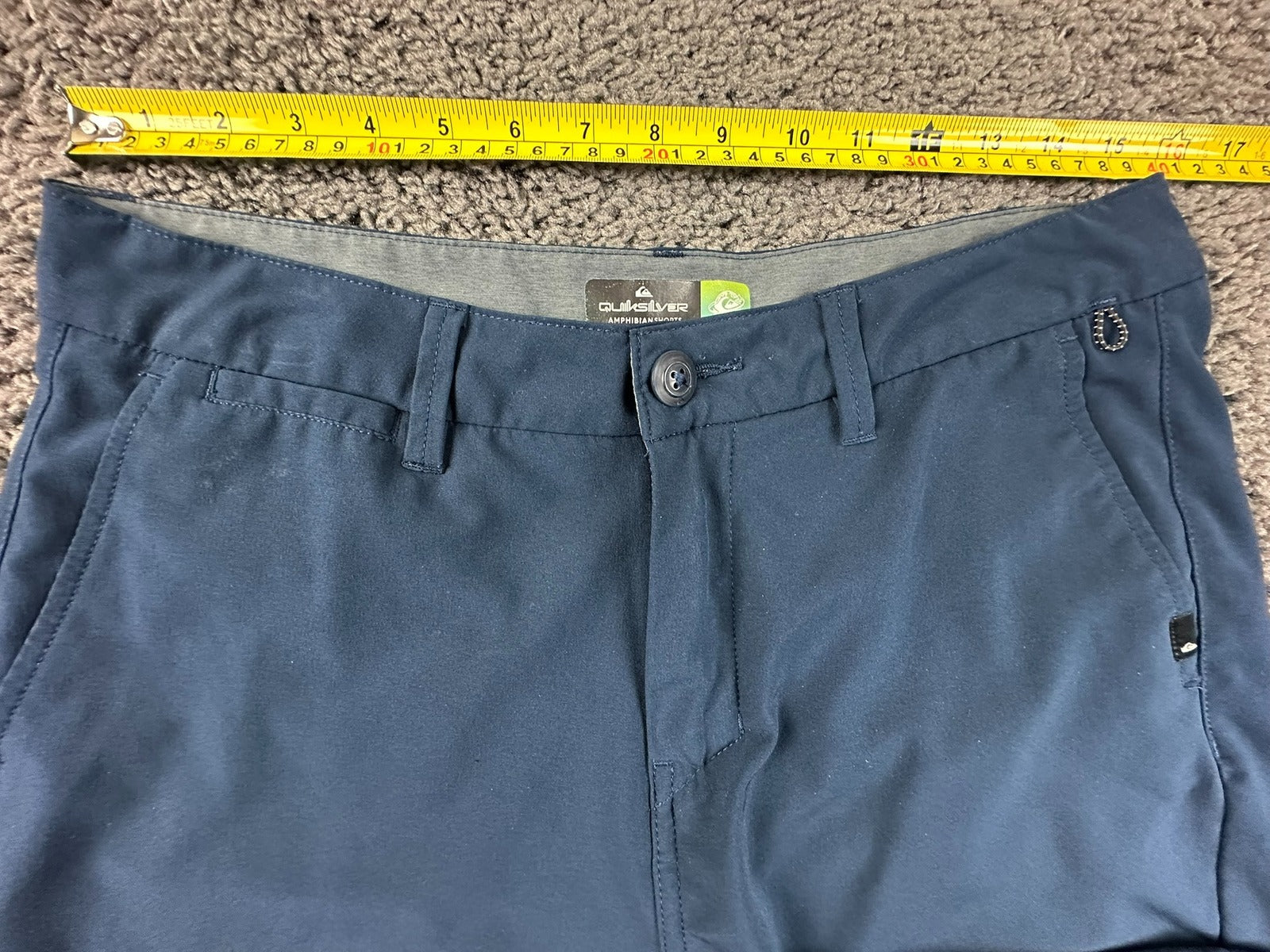 Quiksilver Amphibian Boardshorts Mens 30 Navy DryFlight Hybrid Stretch 9" Inseam