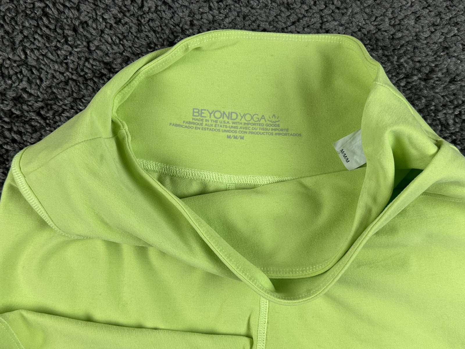 Beyond Yoga Spacedye At Your Leisure Crossover Biker Shorts Lime Green Medium M