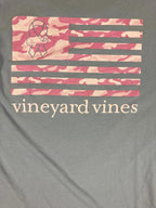 Vineyard Vines Mens XL Long Sleeve Pocket T Shirt Blue Pink Camo Flag 1V016521
