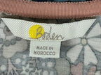 Boden Button Through Jersey Dress US 10R Multicolor Floral V-Neck Long Sleeve