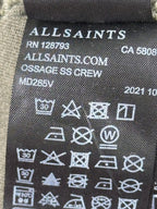 AllSaints Mens Ramskull Logo Crew Neck T Shirt Sage Green Size M Cotton