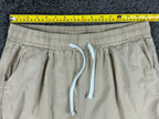 Mens 100% Linen Drawstring Shorts M Beige Elastic Waist Casual Beach Resort