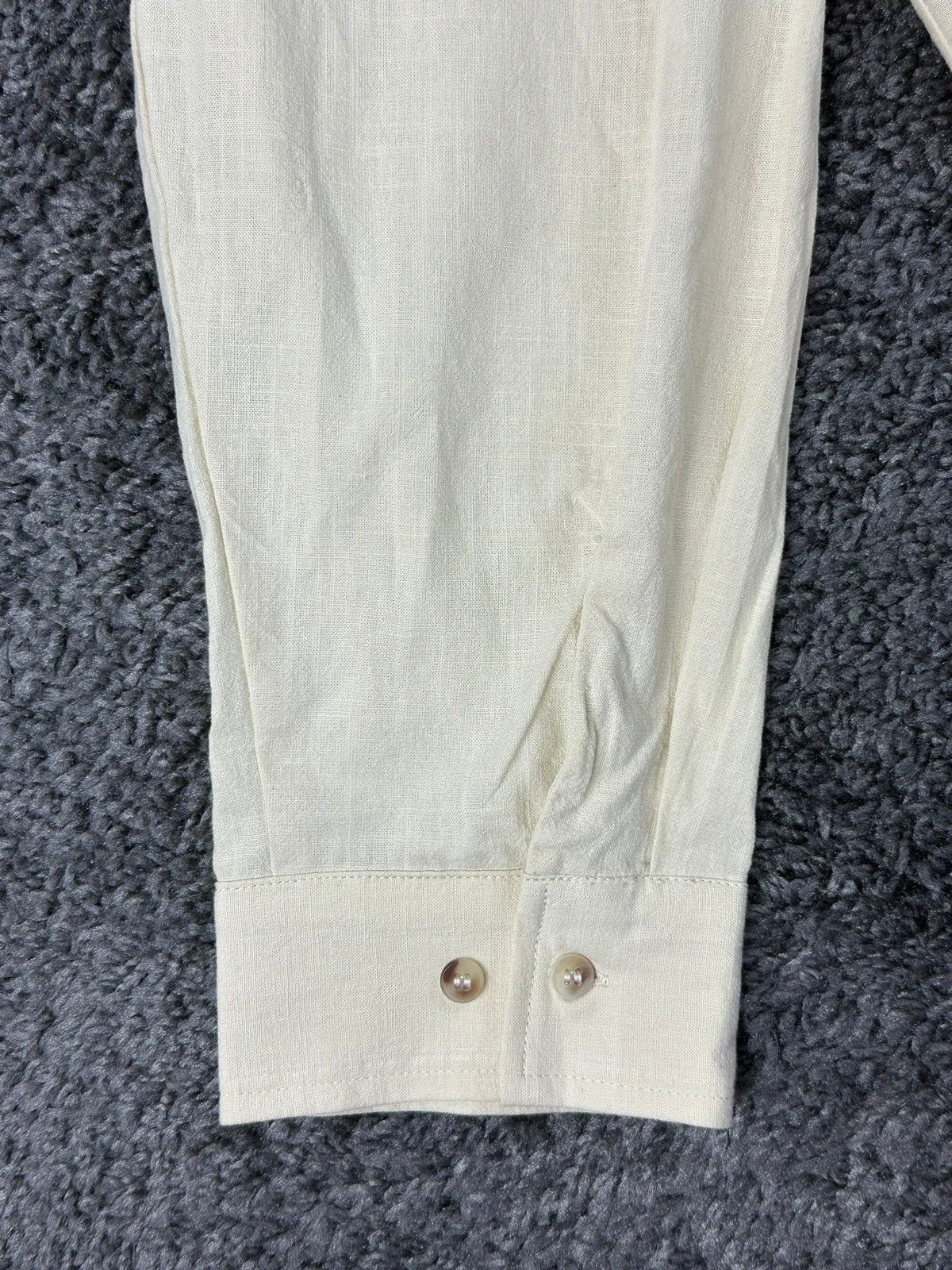 Runcati Linen Blend Grandad Collar Henley Tunic Shirt Beige 2XL NWT Mandarin