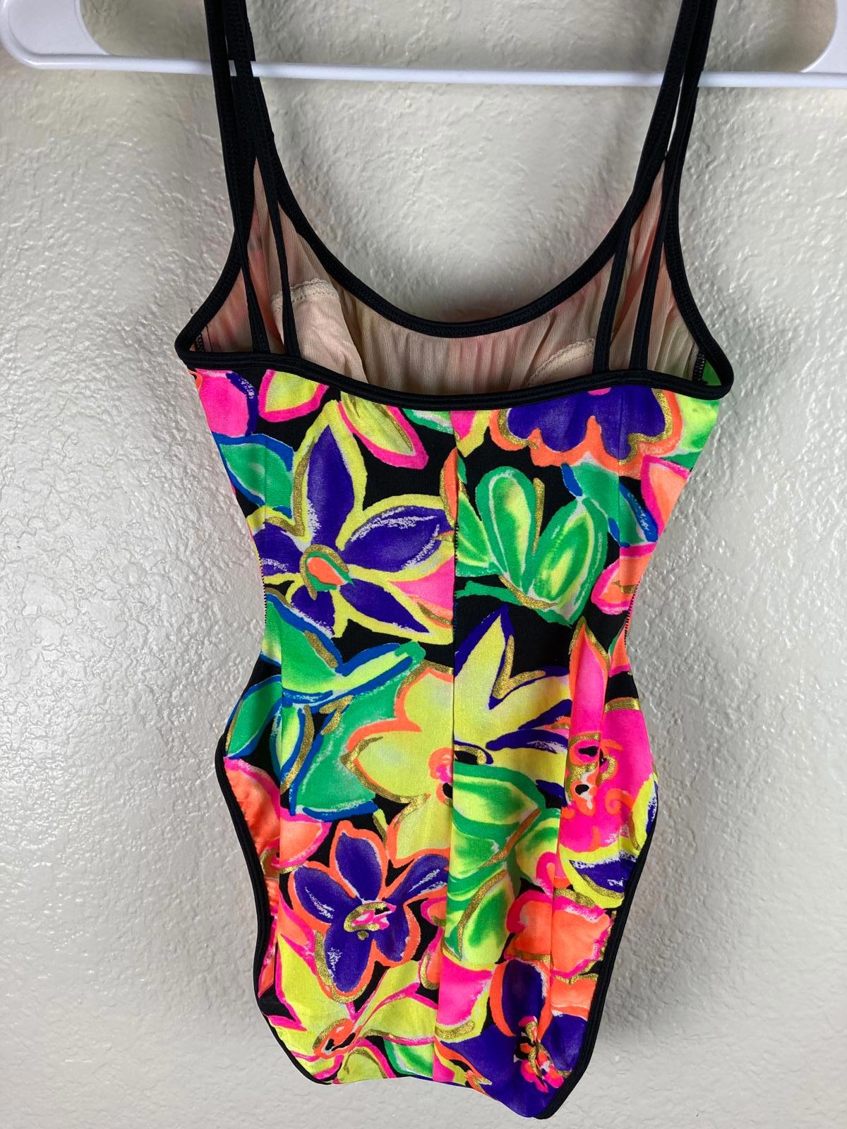 Azul Girls Swimsuit Multicolored 1-Piece Size 8 Youth – Textured Stretch Fabric