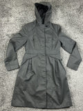 French Connection Womens Hooded Trench Coat Black Size 6 Anorak Rain Jacket
