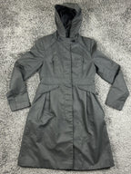 French Connection Womens Hooded Trench Coat Black Size 6 Anorak Rain Jacket