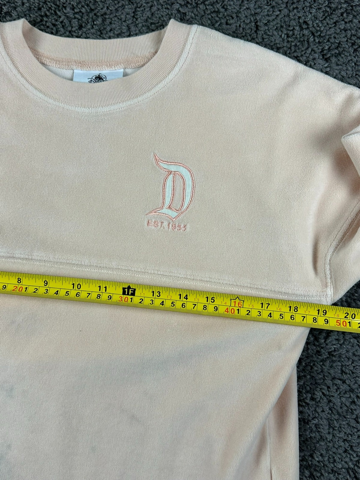 Disneyland Resort Girls Spirit Jersey XL 14 Pink Floral Embroidered Long Sleeve