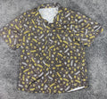 BDA San Diego Padres Mens Sz XL Brown Hawaiian Button Shirt 100% Polyester