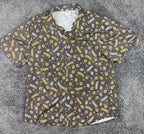 BDA San Diego Padres Mens Sz XL Brown Hawaiian Button Shirt 100% Polyester