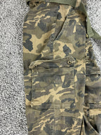 Twin Sisters Womens Camo Cargo Pants Medium Green Belted Stretch Jogger Utility
