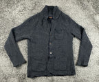 Barbour Beacon Brand Mens L Wool Blend Cardigan Sweater Jacket Herringbone Gray