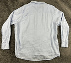 Club Room Mens 100% Linen Shirt XXL 2XL Light Blue Long Sleeve Button Front