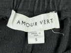 Amour Vert Pants S Black Organic Cotton Modal Jogger Tapered High Rise Pocket US