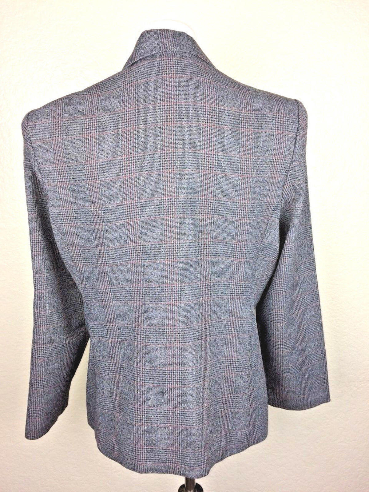 Alfred Dunner Womens Maroon Gray Tweed Jacket Blazer Unlined Size 10