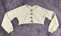 Maje Womens Cropped Cardigan Size 3 Large Sage Green Toggle Button Cotton