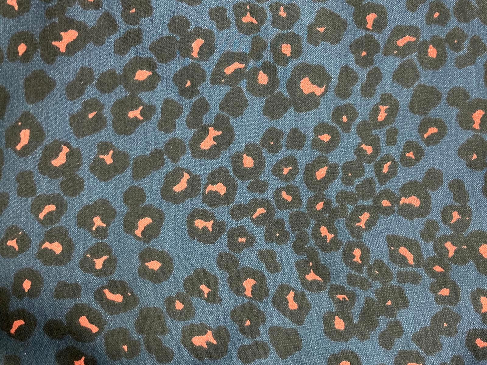 Dolan Collection By Anthropologie Navy Button Front Leopard Blouse Size Large