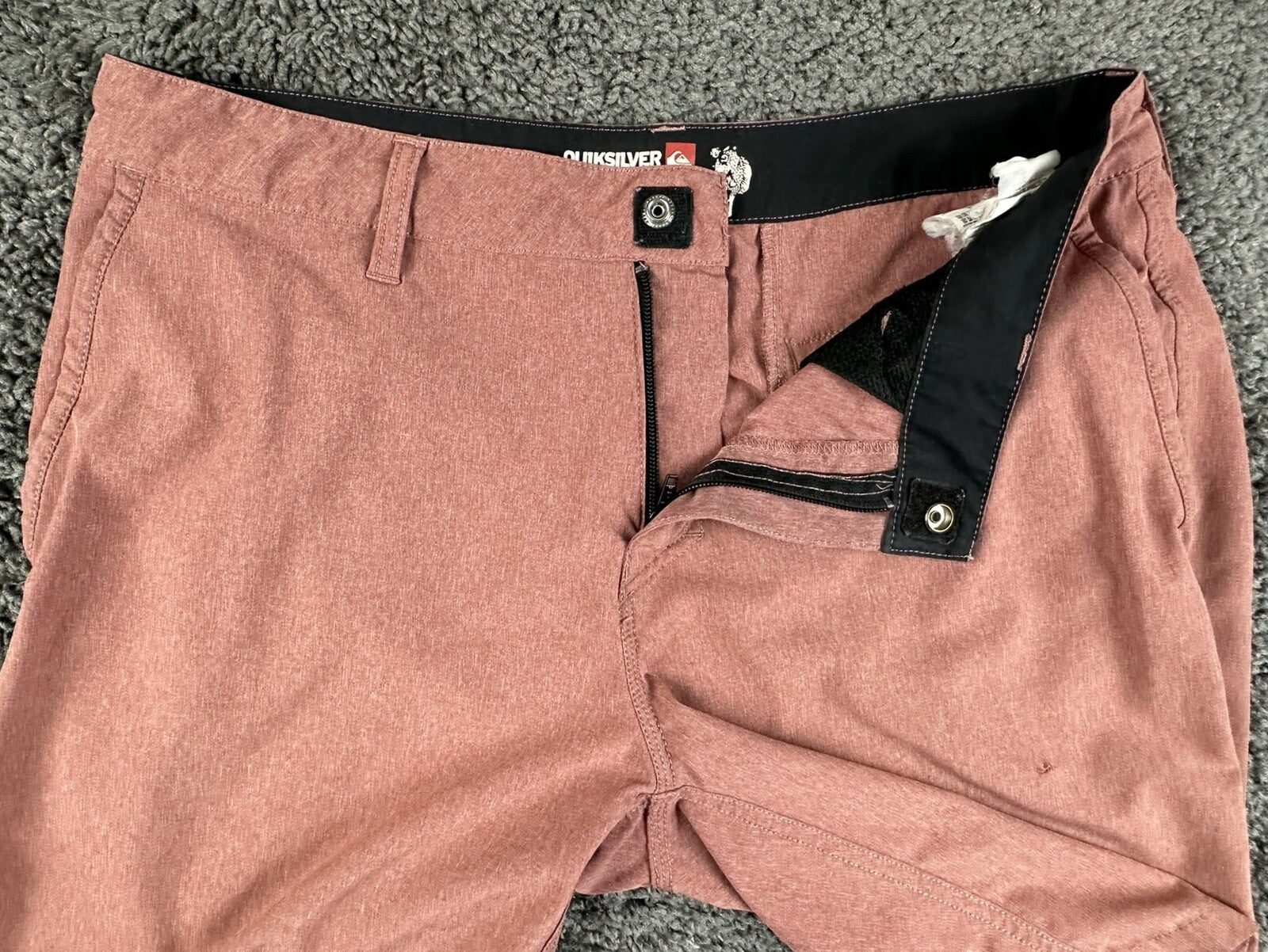 Quiksilver Amphibian Shorts Mens 33 Pink Red Heather Stretch Hybrid Boardshorts