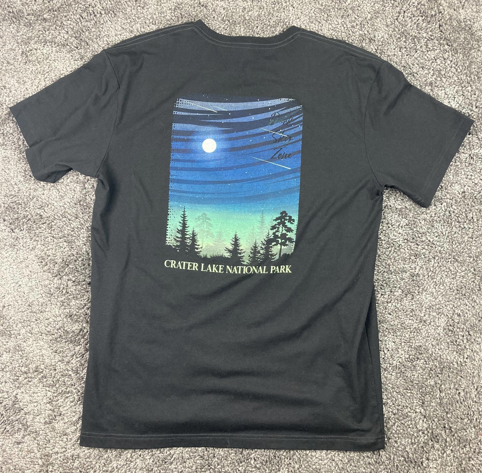 Primease T-Shirt Crater Lake Nat'l Park Dark Sky Zone Black Graphic Sz 2XL